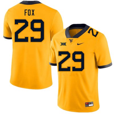 Men's West Virginia Mountaineers NCAA #29 Preston Fox Gold Authentic Nike Stitched College Football Jersey YL15N10AO